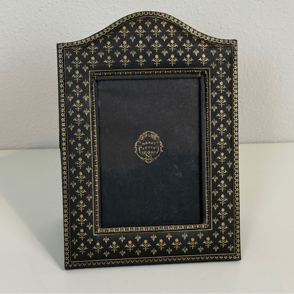 Merci Louis France Black Gilded Paper 4x6 Frame
